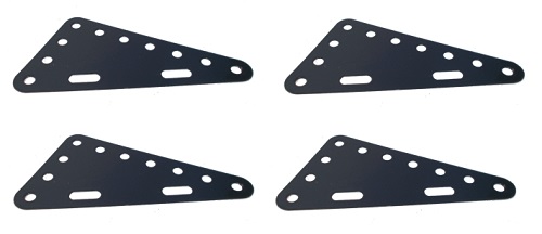 4 x Triangular Flexible Plate 7x4 holes - dark grey **SAVE **