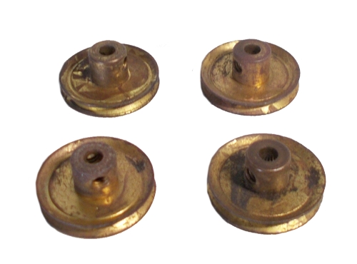 4 x Pulley, 25mm dia, brass