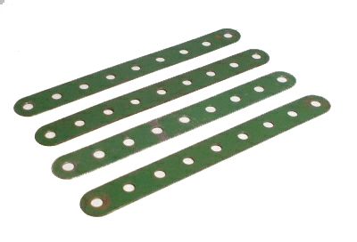 4 x Strip 9 holes, mid-green - used (part 2a)