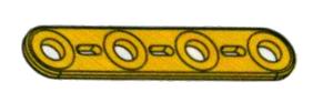 Flat Strip 4 holes, yellow